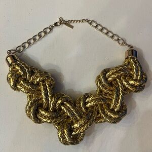 Gold Braided leather MIKA Necklace vintage